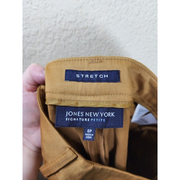 ​Jones New York Signature Petite 6P Tan Crop  Stretch Pants Office Career - Picture 6 of 7